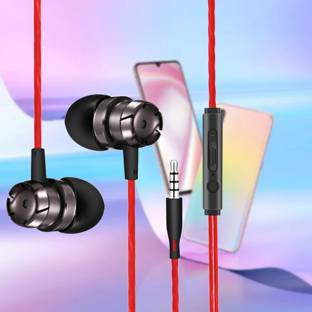 Wired Earphone Anti-winding Flexible TPE Line Control Headphone Earbud for Calling