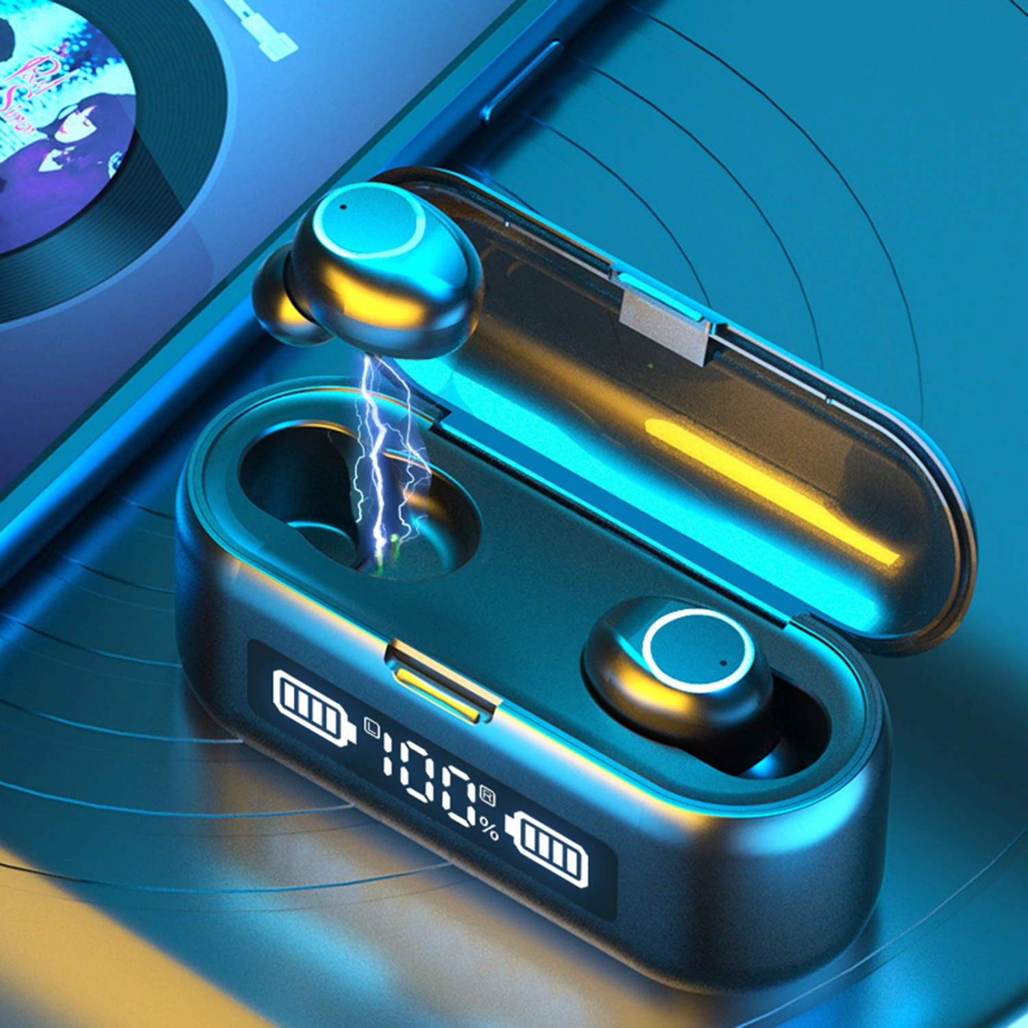 B281 Bluetooth-compatible Earphone Wireless Large Battery Capacity ABS BT 5.0 Touch Control In-ear Headphone for Music