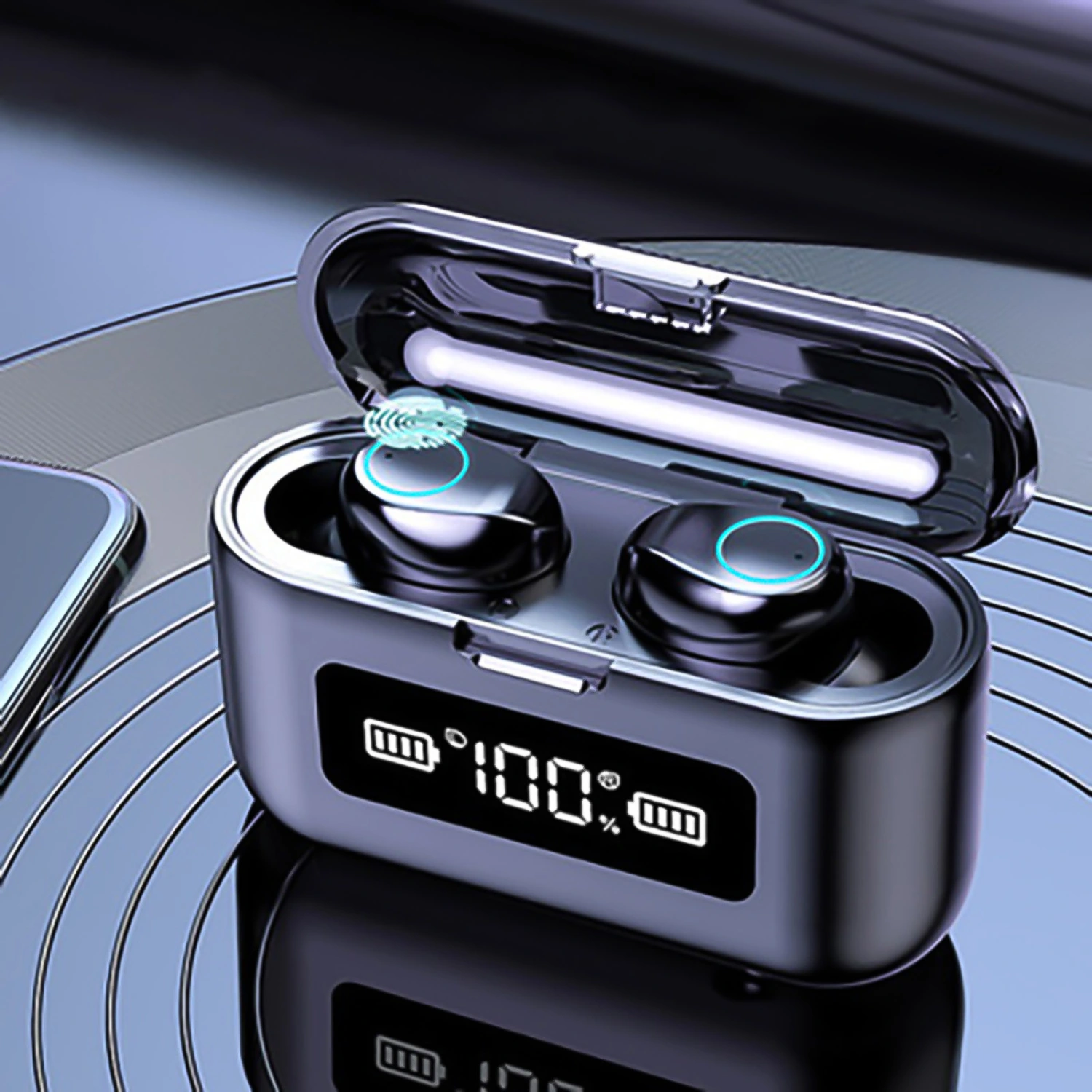 B281 Bluetooth-compatible Earphone Wireless Large Battery Capacity ABS BT 5.0 Touch Control In-ear Headphone for Music