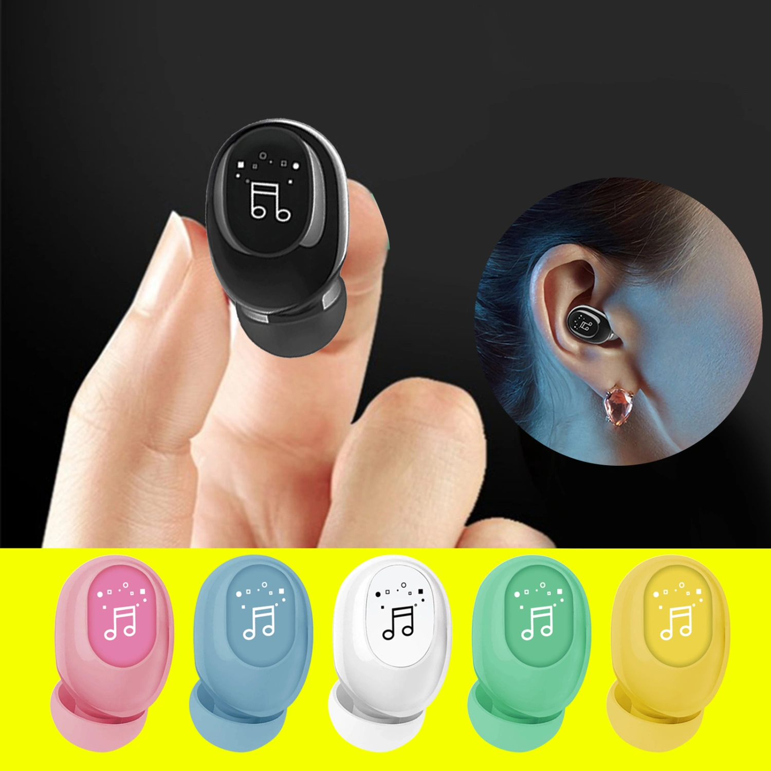 F911 Wireless Earbud Barrier-free High Fidelity Ergonomic Bluetooth-compatible5.0 Mini Invisible True Wireless Stereo Earbud for Driving