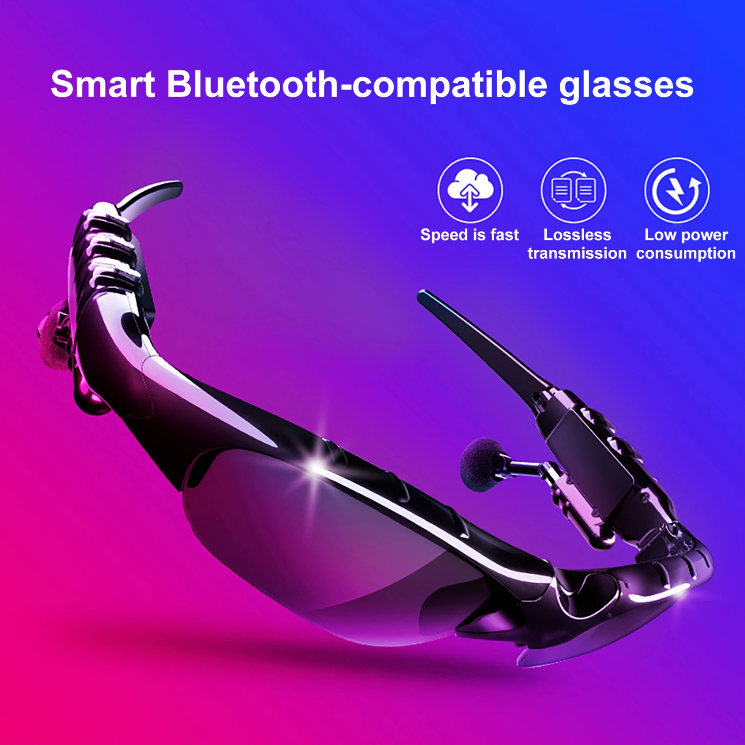 Smart Glasses High Fidelity UV Resistant Binaural Bluetooth-compatible5.0 Trendy Audio Sunglasses for Driving