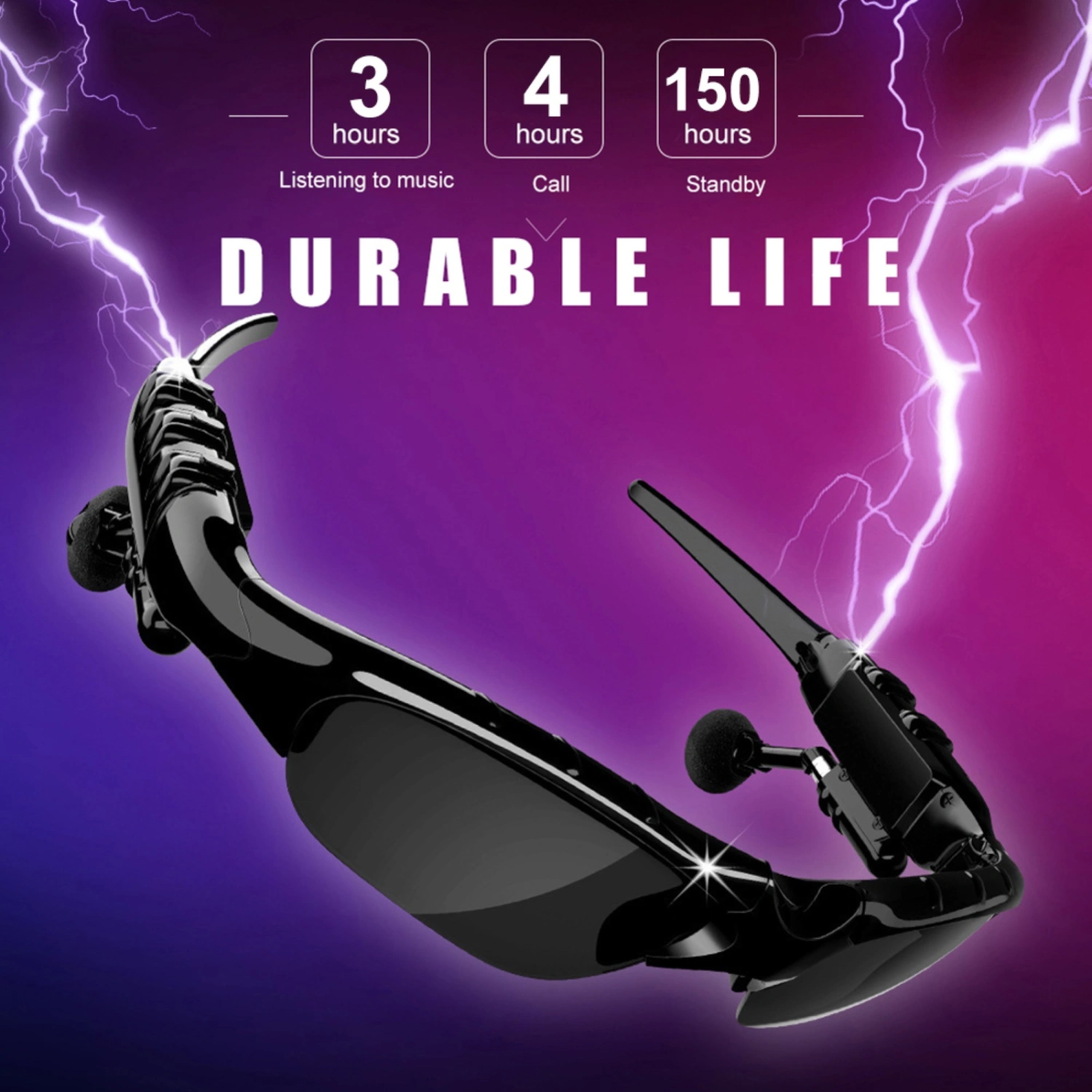 Smart Glasses High Fidelity UV Resistant Binaural Bluetooth-compatible5.0 Trendy Audio Sunglasses for Driving
