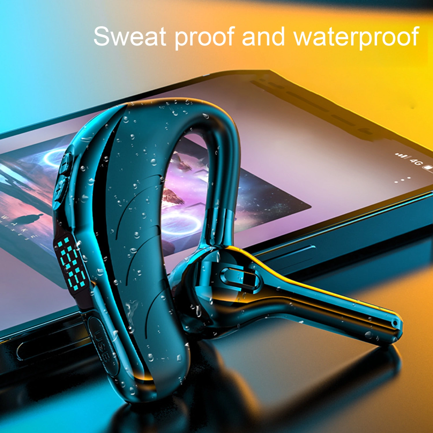 X13 Bluetooth-compatible 5.0 Earphone Handsfree LED Digital Display Single Ear Wireless Headset with Mic for Fitness