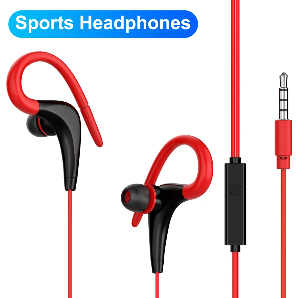 Wired Earphone Sensitive Noise Reduction Comfortable 3.5mm Stereo Ear Hook Earbud for Calling