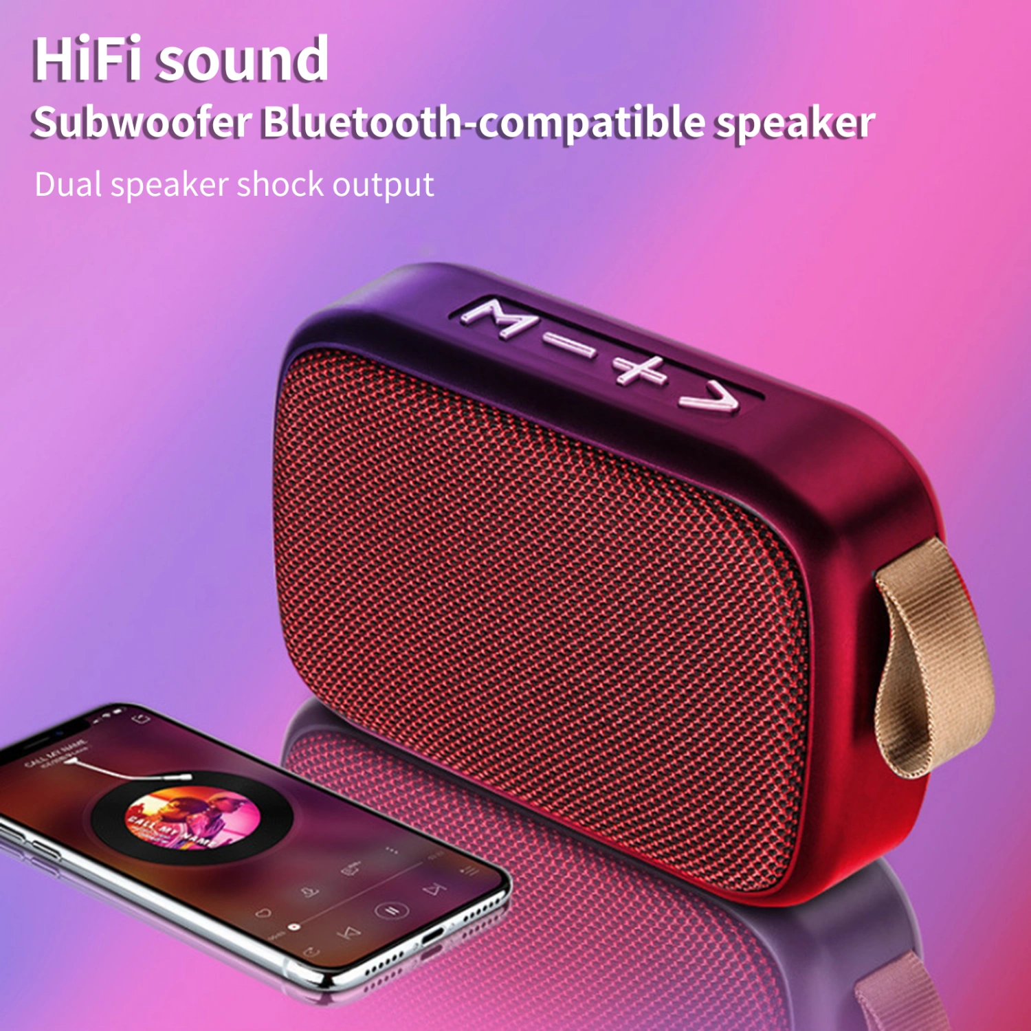 G2 Sound Box Subwoofer Support U Disk TF Card ABS Bluetooth-compatible4.2 HiFi Travel Speaker for Listening to Music