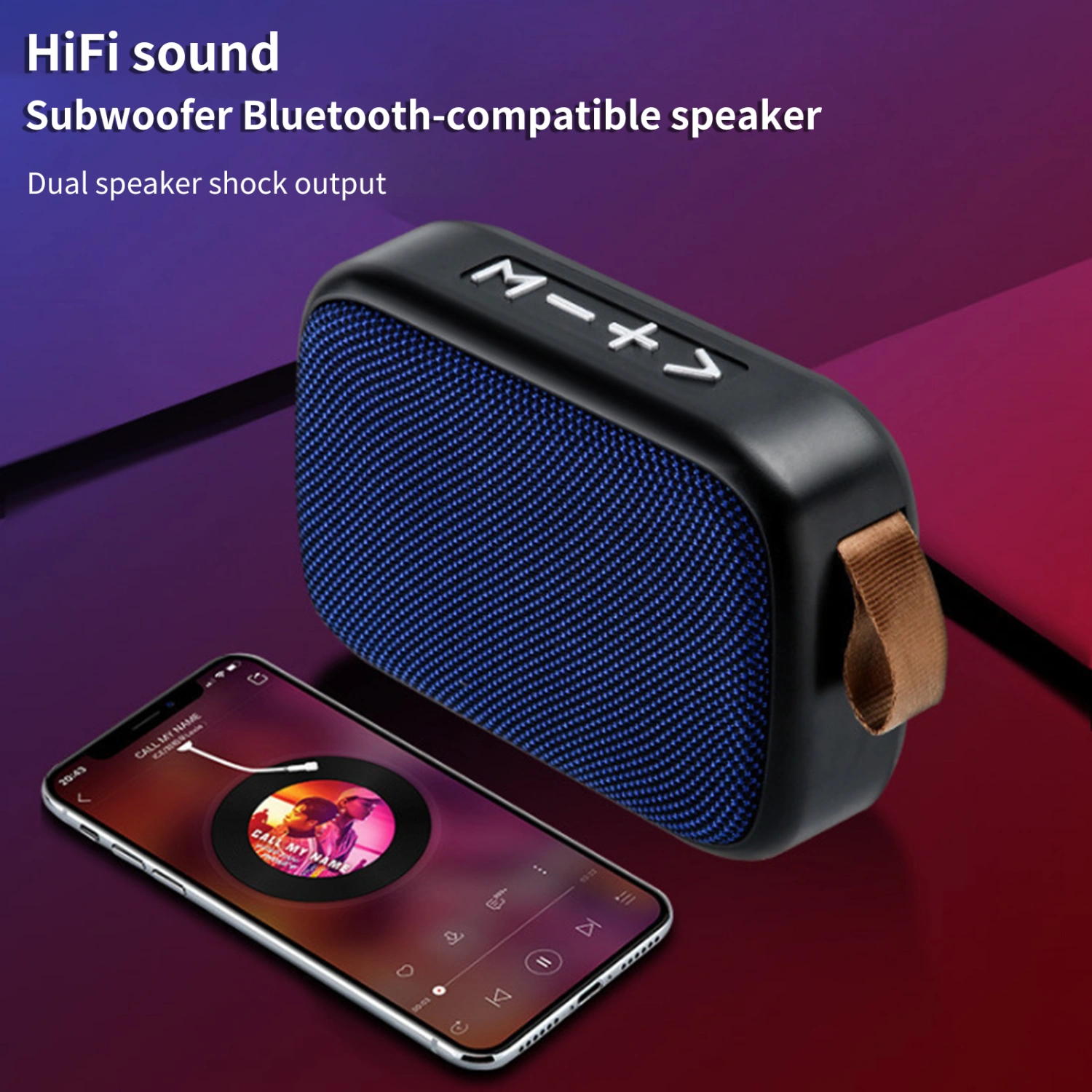 G2 Sound Box Subwoofer Support U Disk TF Card ABS Bluetooth-compatible4.2 HiFi Travel Speaker for Listening to Music