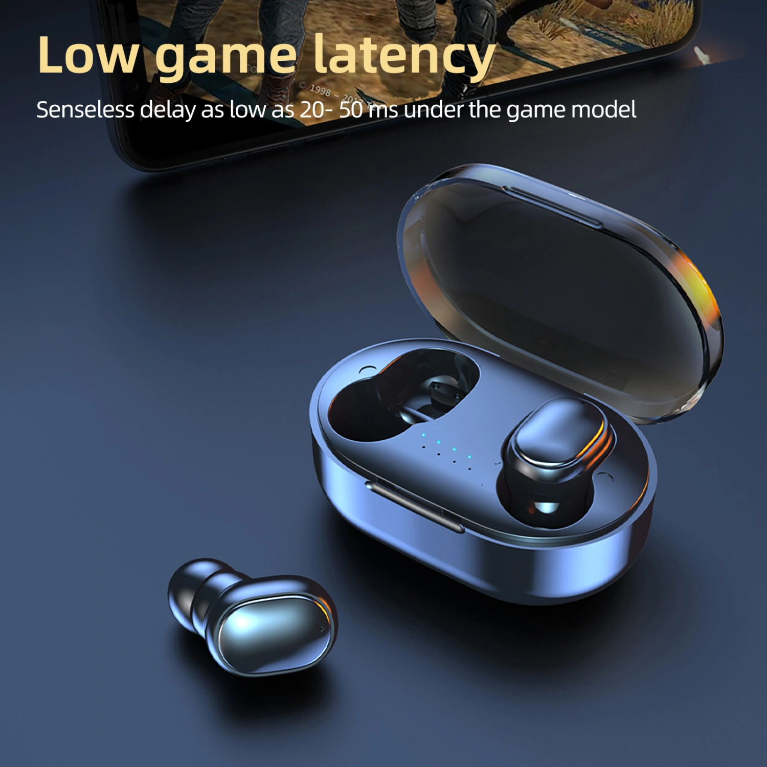 A6R Wireless Earphone Ergonomic Stereo In-ear Low Power Consumption Bluetooth-compatible 5.1 Earbud for Sports