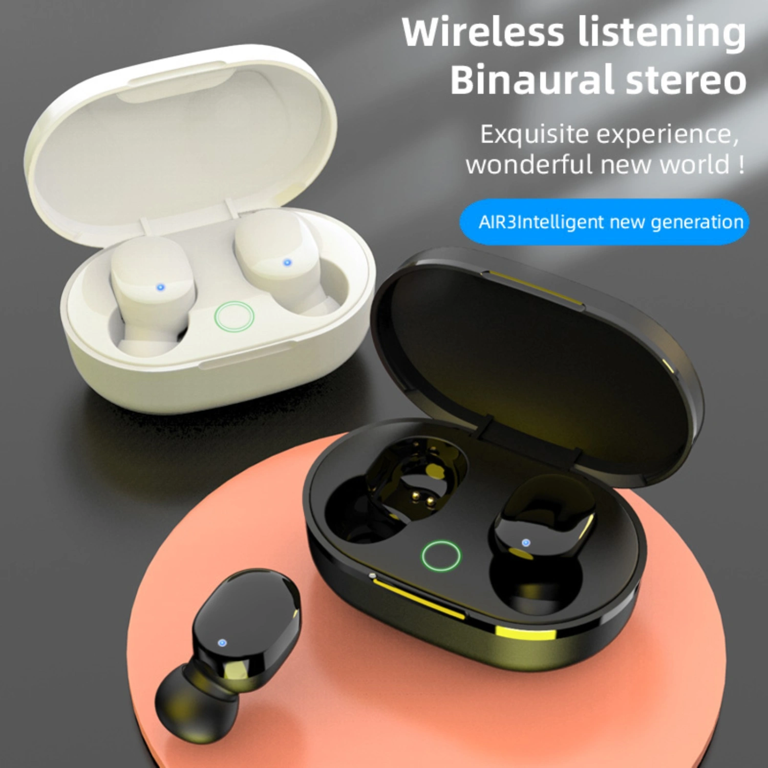 AiR3 Bluetooth-compatible Earphones In-ear Touch Control Sports Wireless Stereo Earbuds with Charging Box for Running