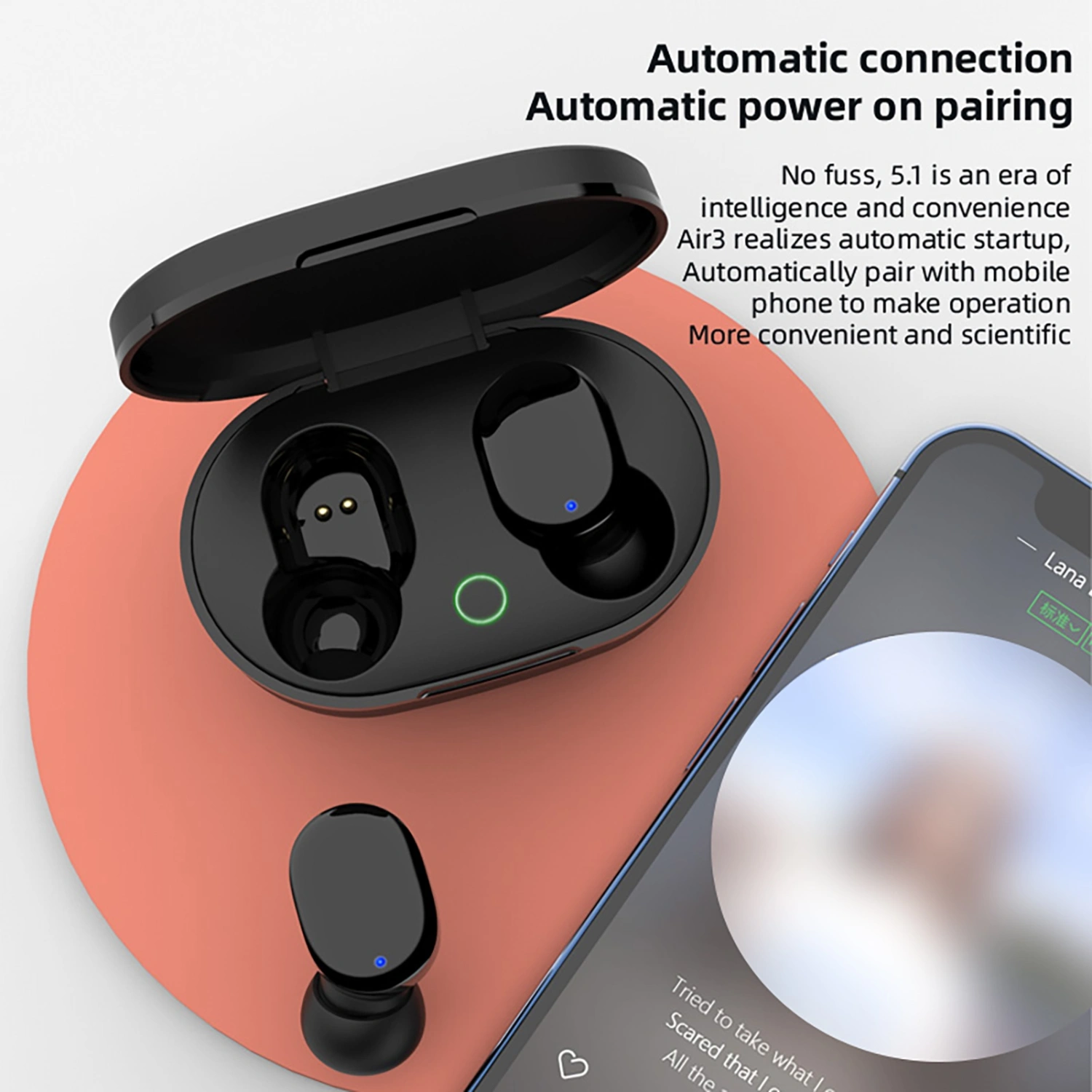 AiR3 Bluetooth-compatible Earphones In-ear Touch Control Sports Wireless Stereo Earbuds with Charging Box for Running