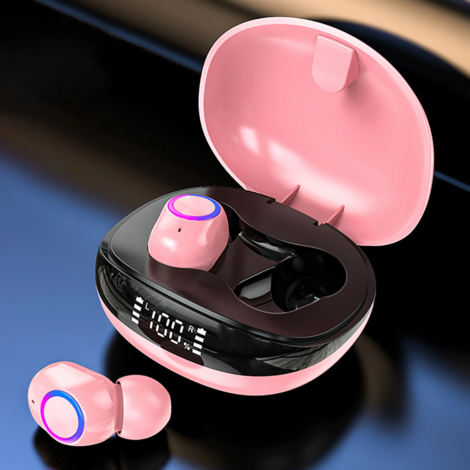 F8 Wireless Earbud High Fidelity Noise Cancelling Digital Display Bluetooth-compatible5.0 Stereo Mini Earphone for Doing Sports