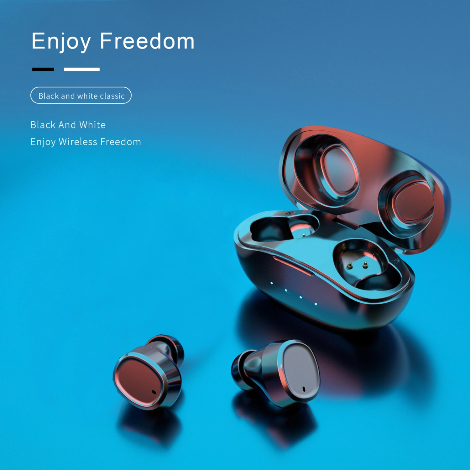 T1 Wireless Earphones In-ear Noise Reduction Portable Mini Stereo Bluetooth-compatible 5.0 Earbuds for Running