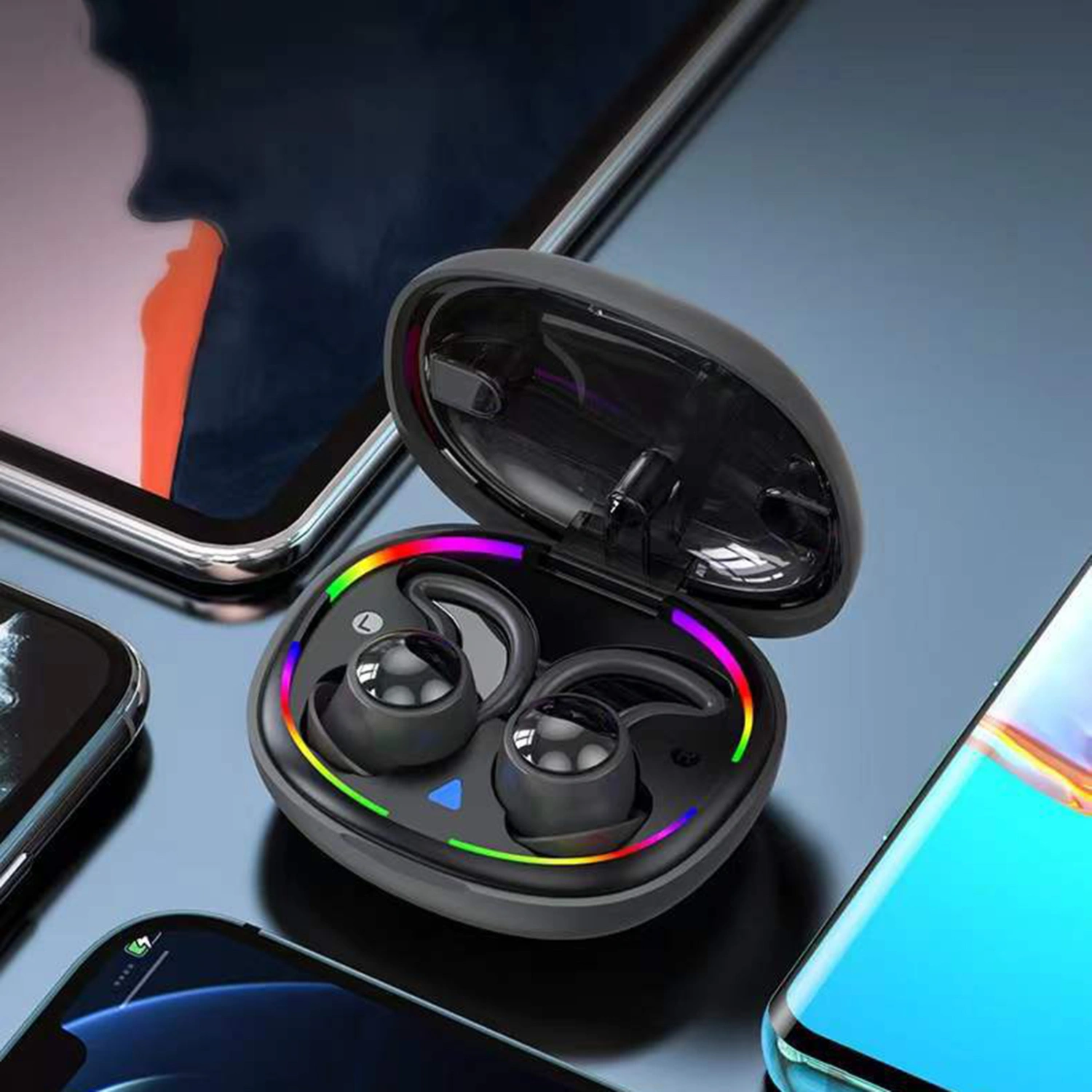 Bluetooth-compatible Earphones In-ear Low Latency Sports Earbuds Gaming Wireless Headphones with RGB Lighting for Gamer 