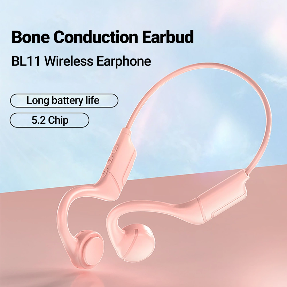 BL11 Wireless Earphone High Fidelity Intelligent Noise Cancelling IPX5 Waterproof Bluetooth-compatible5.2 Mega Bass Bone Conduction Earbud for Doing Sports