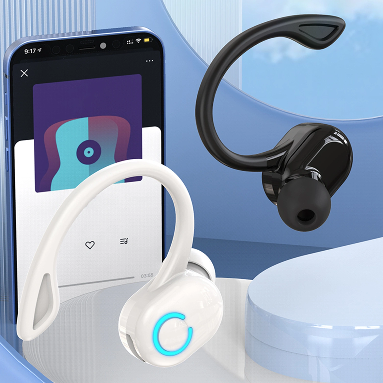 1Pc S10 Sports Headphone Deep Bass Intelligent Noise Reduction Stereo Surround Long Endurance Stable Transmission Music Player Ergonomic Design In-Ear Bluetooth-compatible 5.2 Sports Headset Speaker Accessories