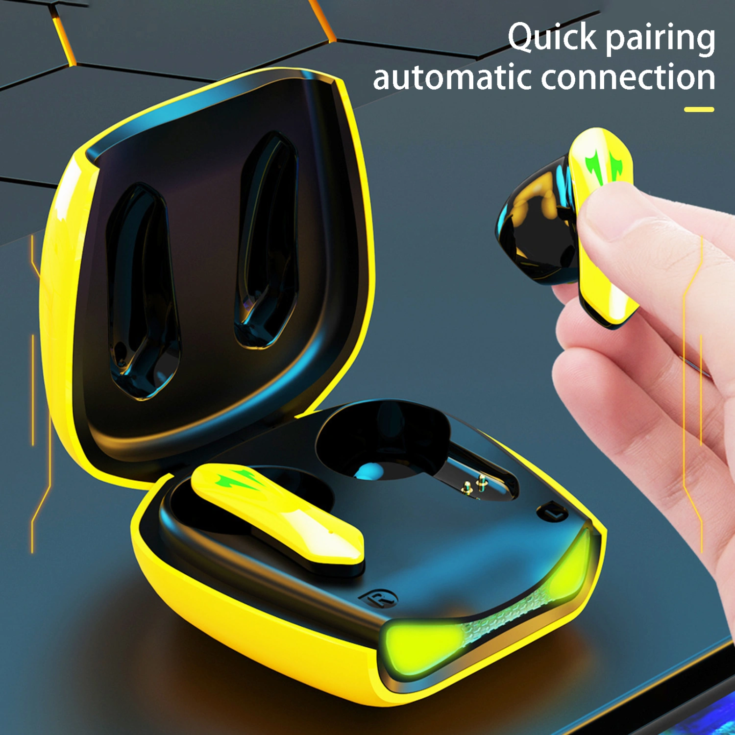 X16 Wireless Headset LED Gaming Wireless Earphone Bluetooth-compatible 5.1 Low Latency Stereo Sound Wireless Earbud