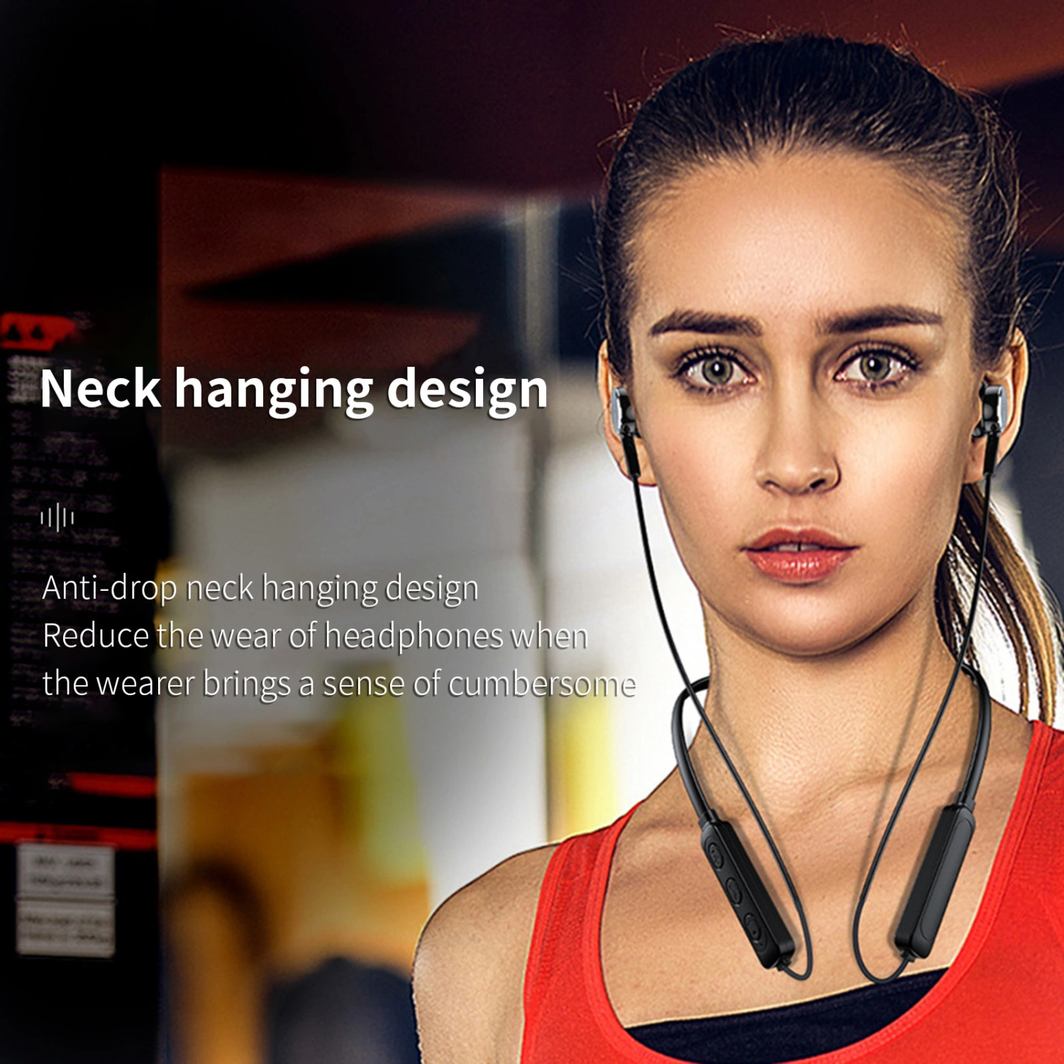 Wireless Earbud High Fidelity Intelligent Noise Reduction Ergonomic Bluetooth-compatible5.0 Neckband Stereo Sports Earphone for Calling
