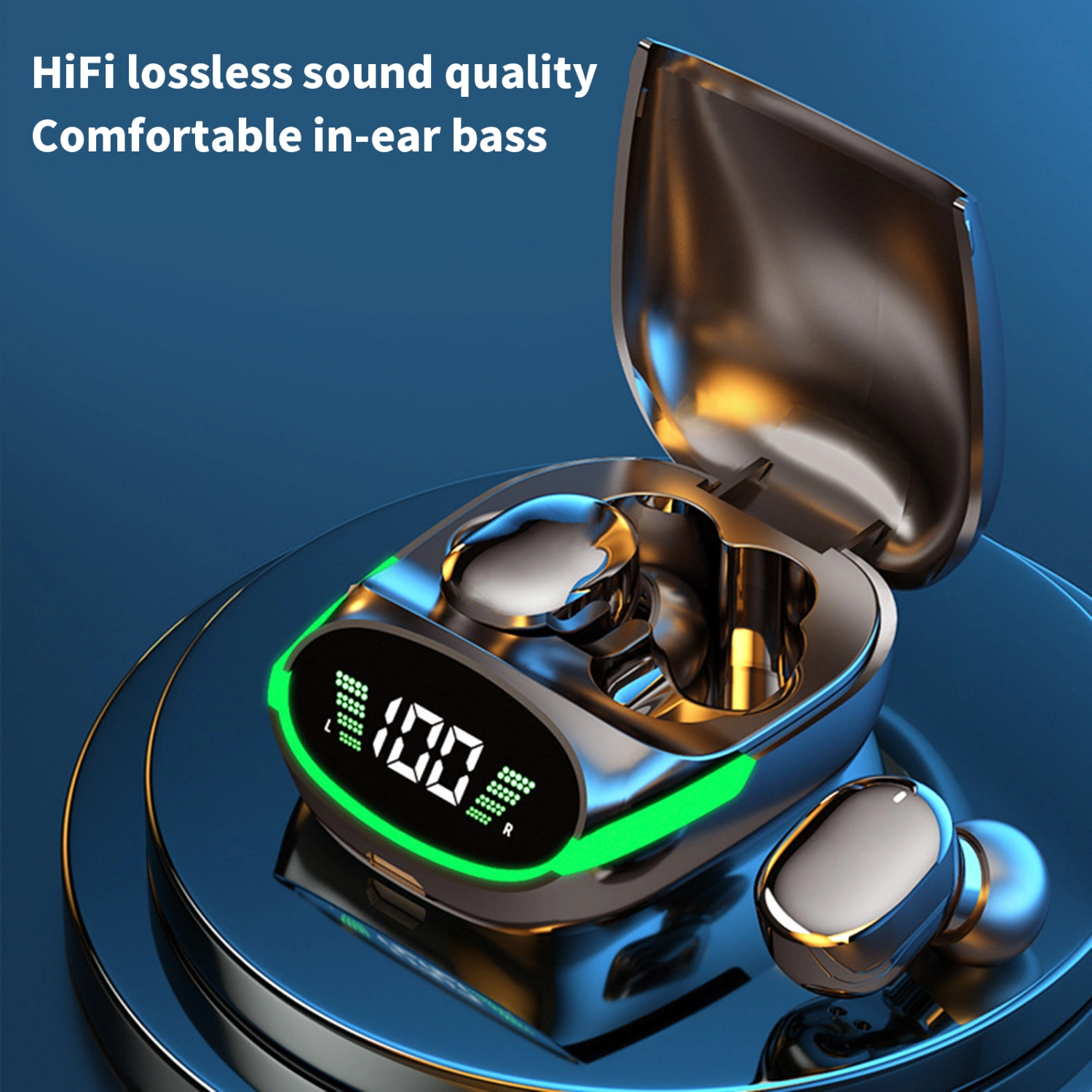 TG06 Wireless Earphone HiFi Touch Control LED Digital Display Bluetooth-compatible5.1 In-ear Mini Earphone for Running