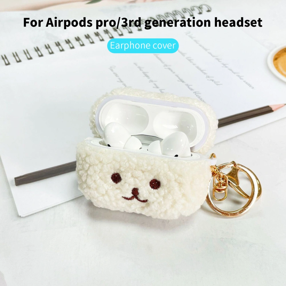 Headphone Cushion Embroidered Full Coverage Protection Plush Bluetooth-compatible Earbuds Cover for AirPods Pro	