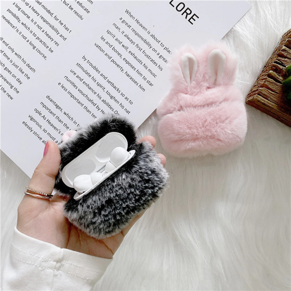 Headphone Cushion Plush Rabbit Full Coverage Wear-resistant Protection Bluetooth-compatible Earbuds Cover for AirPods 3	