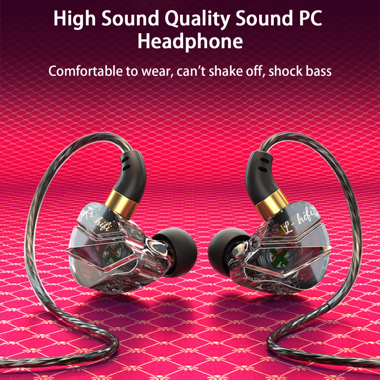 Wired Earphone In-ear Ergonomic Deep Bass Noise Reduction HiFi Sound Mobile Phone Earbud Headphone Gaming Wear