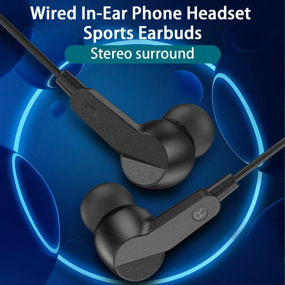 Wired Earphone Waterproof Stereo Sound with Microphone 14mm Horn Unit Universal Enjoy Music PVC Mobile Phone Wired In-Ear Gaming Earphones Phone Accessories