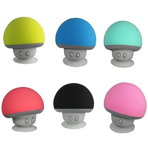 Cute Mushroom Wireless Hand-free Bluetooth-compatible Speaker with Mic Suction Subwoofer