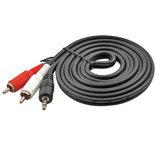 3.5mm 1/8'' Male Stereo Mini Plug Jack To 2 RCA Stereo Phone Computer Audio Speaker Cable