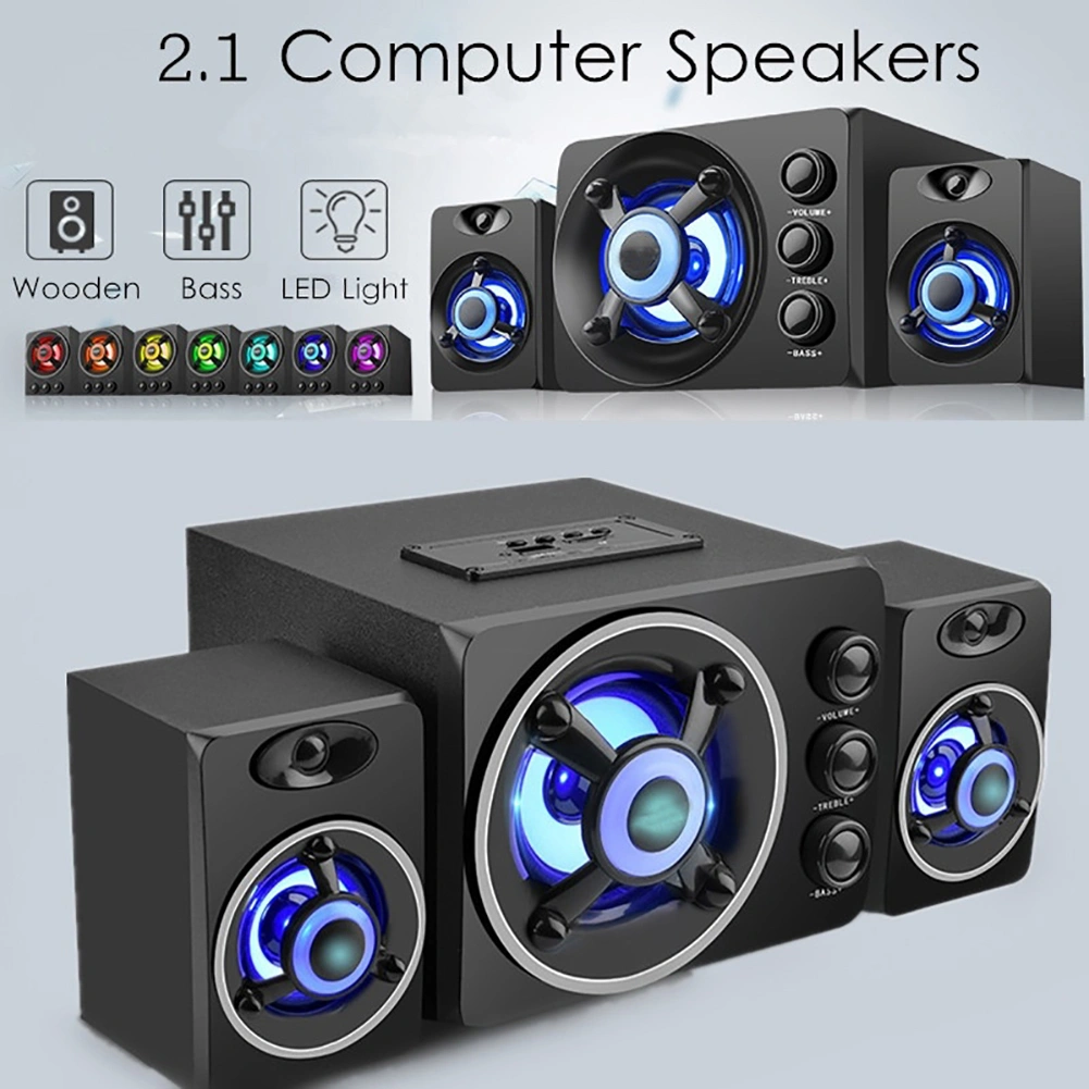 Universal Wooden Bass Sound Phone Computer Audio Player Bluetooth-compatible Mini Speaker