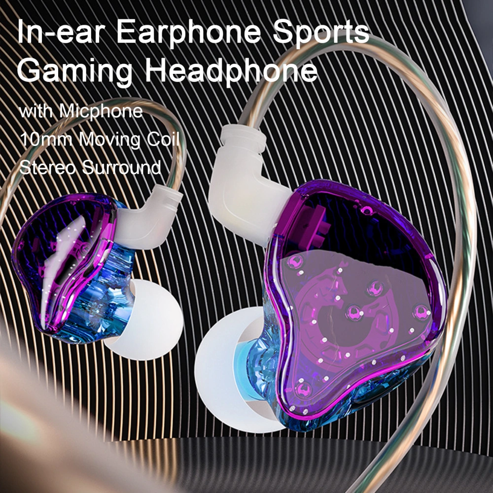 Wired Earphone with Micphone 10mm Moving Coil Heavy Bass Stereo Surround Support Wire Control Music And Calling 3.5mm Jack In-ear Earphone Sports Gaming Headphone Fashion Accessories