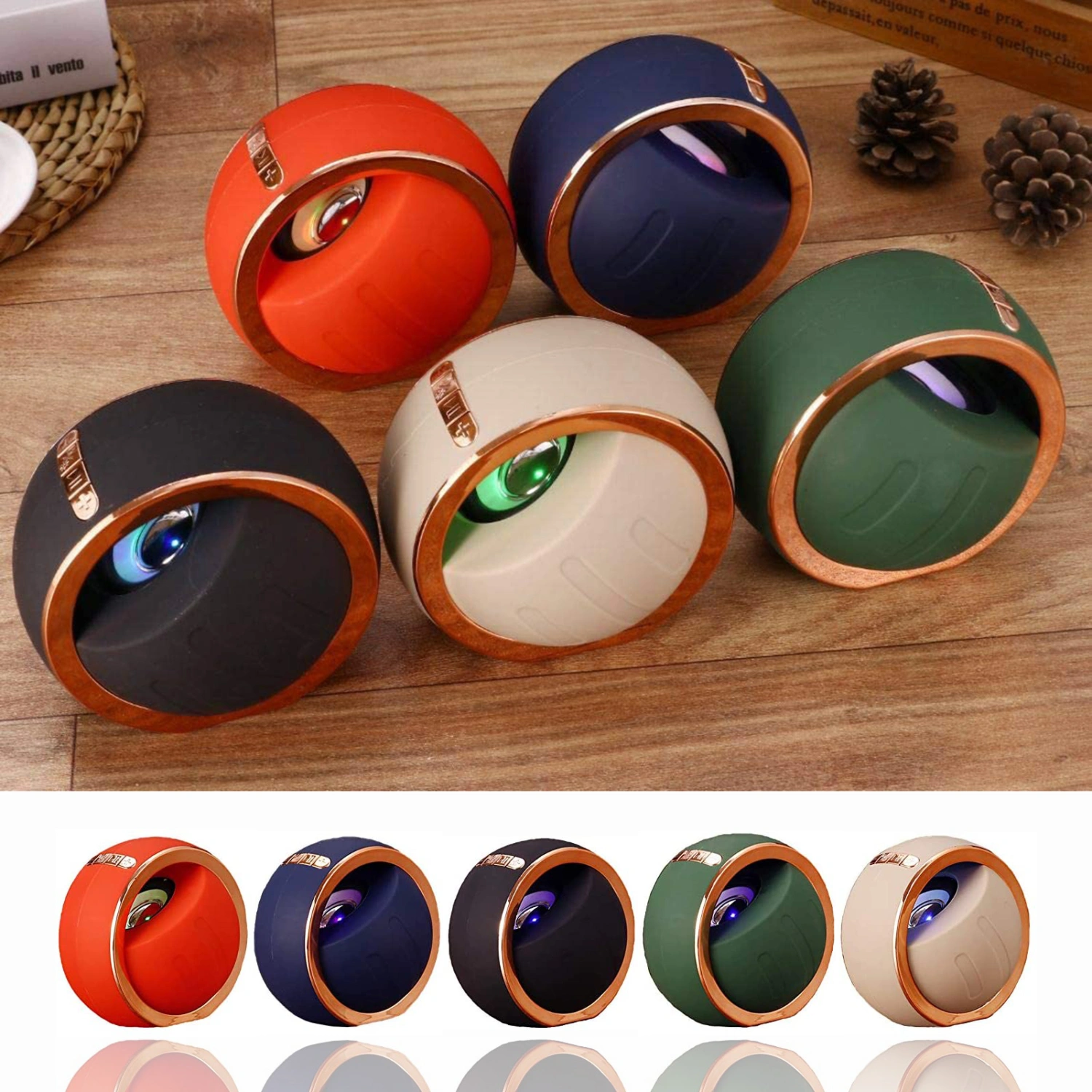 Stylish MMS-33 Wireless Bluetooth-compatible 5.0 Speaker with Subwoofer Colorful Light