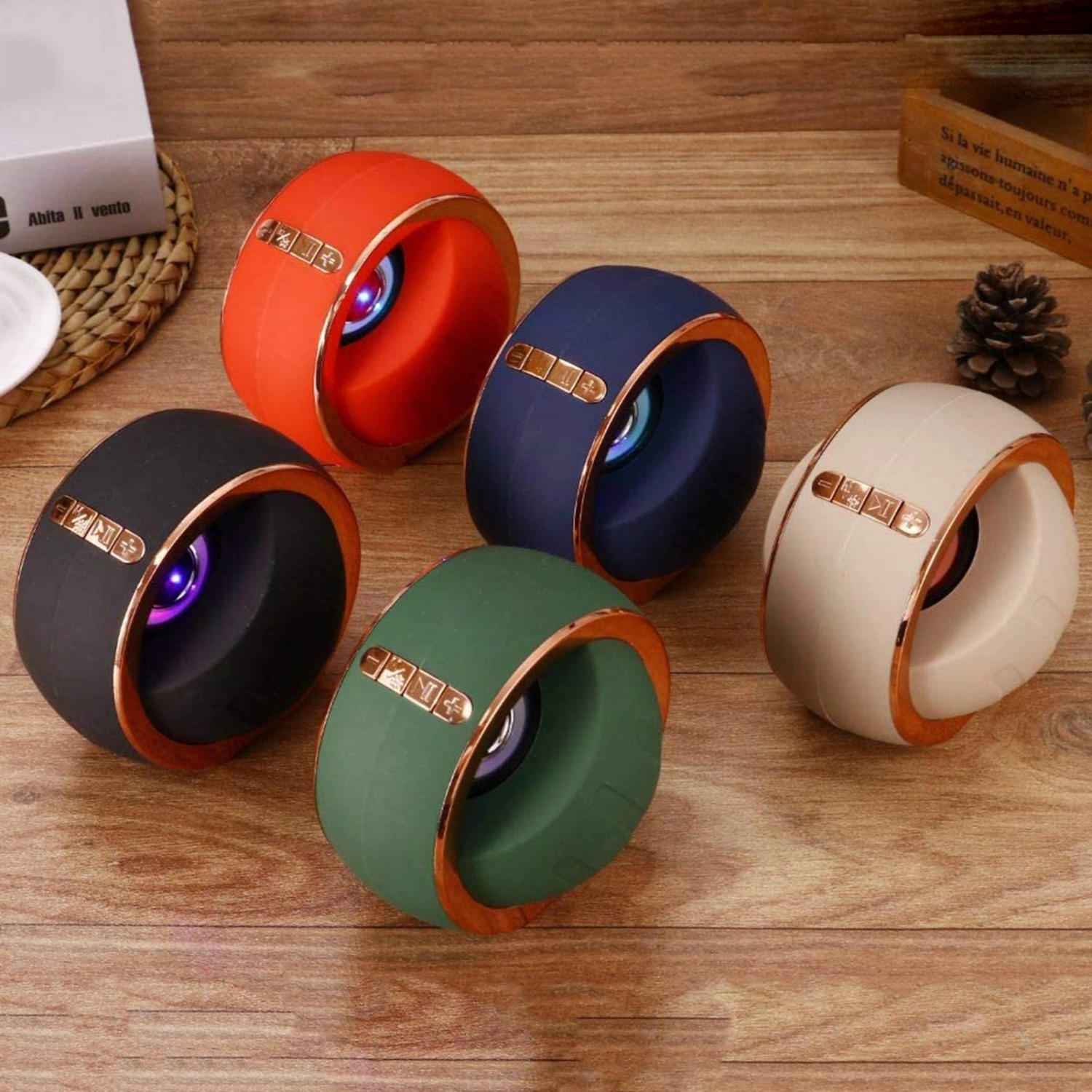 Stylish MMS-33 Wireless Bluetooth-compatible 5.0 Speaker with Subwoofer Colorful Light