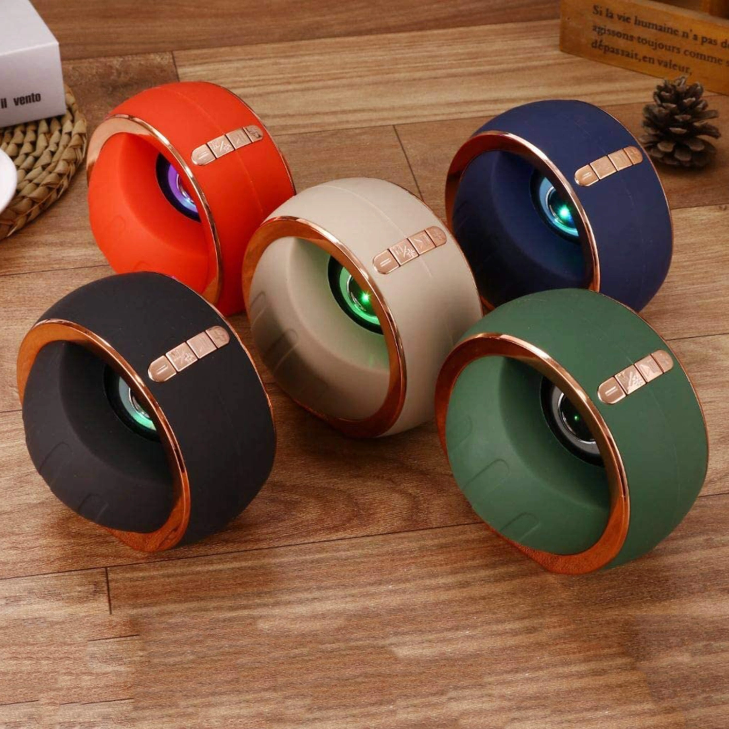Stylish MMS-33 Wireless Bluetooth-compatible 5.0 Speaker with Subwoofer Colorful Light