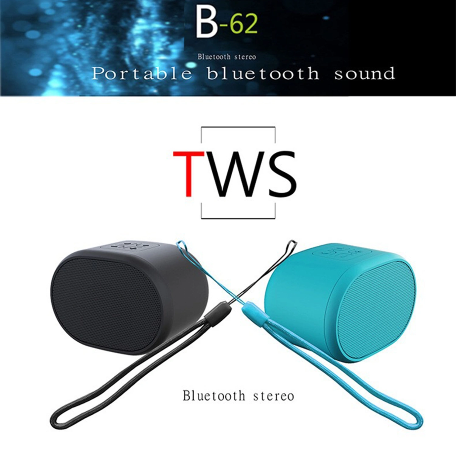 Portable Wireless Bluetooth-compatible 5.0 Speaker with Microphone Stereo Noise Reduction