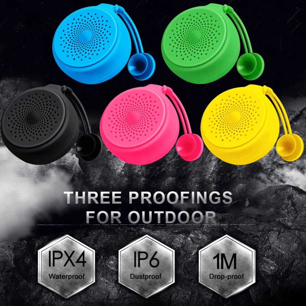 Outdoor Portable Waterproof Wireless Bluetooth-compatible Stereo Speaker with Suction Cup