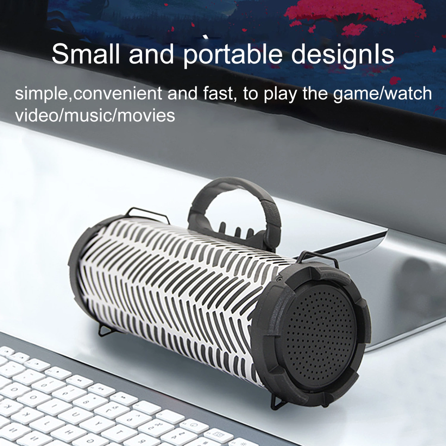 Portable Bluetooth-compatible Stereo Wireless Square Dance Subwoofer Speaker Loudspeaker