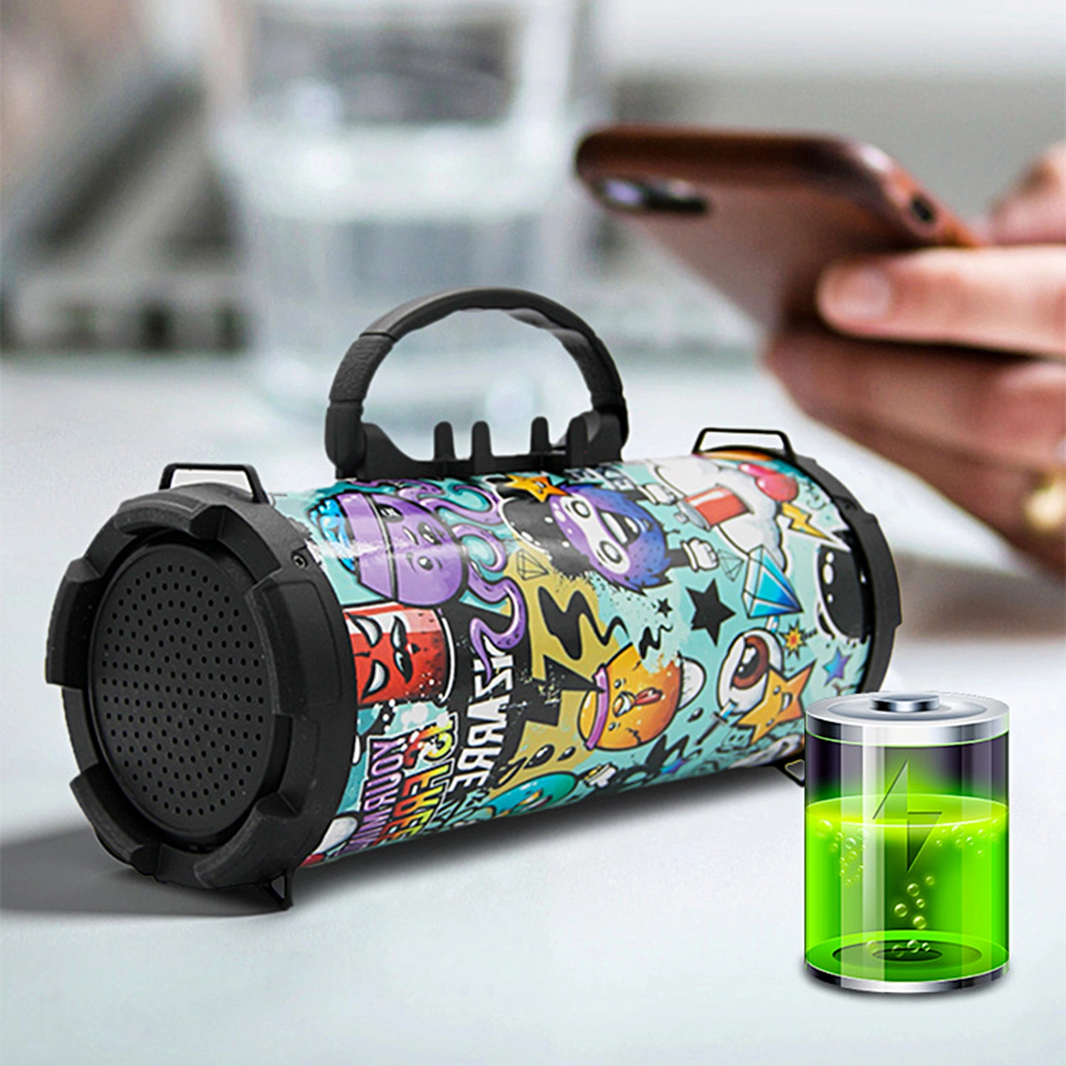 Portable Bluetooth-compatible Stereo Wireless Square Dance Subwoofer Speaker Loudspeaker
