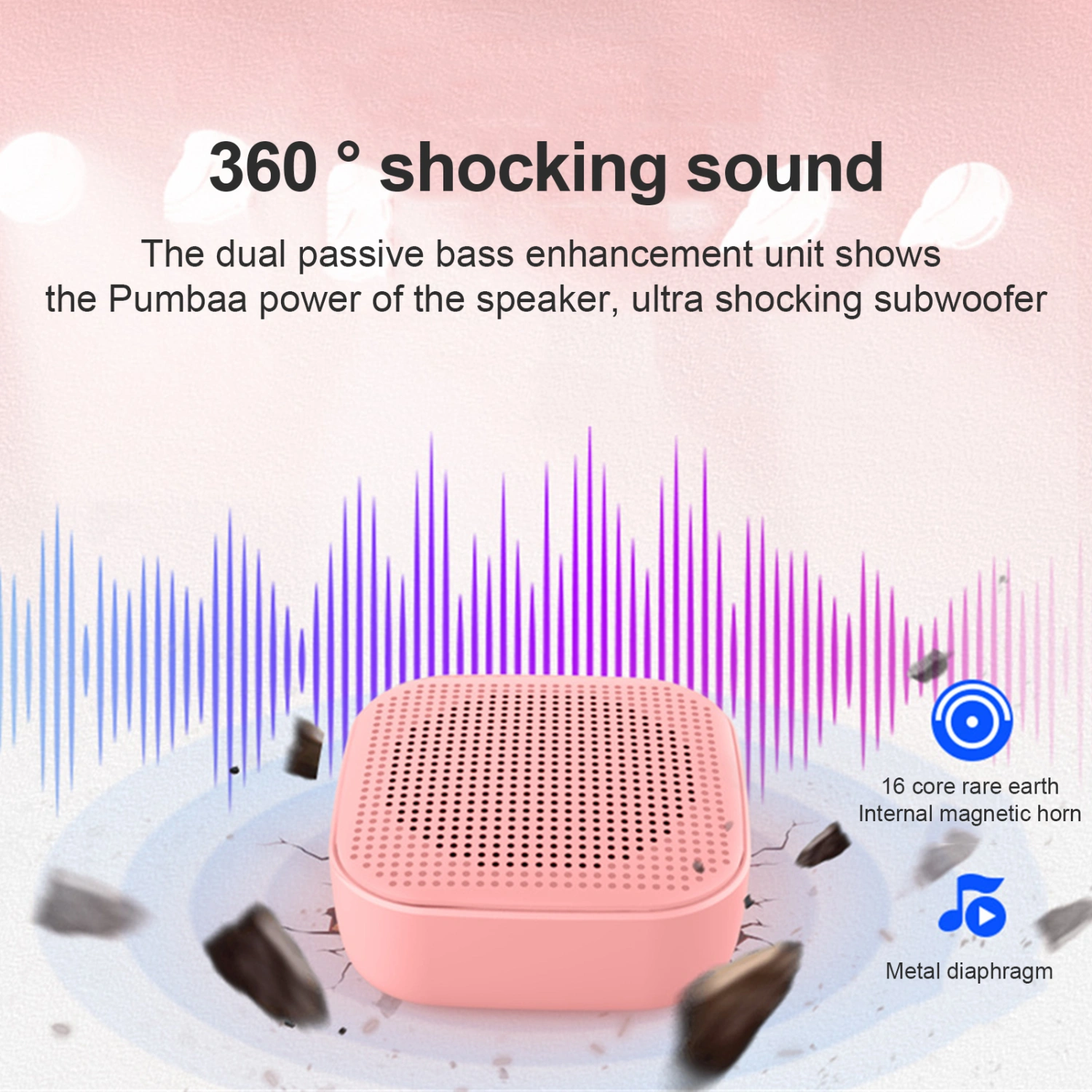 M1 Bluetooth-compatible Speaker Surround Sound Mini Portable Wireless Loudspeaker Subwoofer for Outdoor