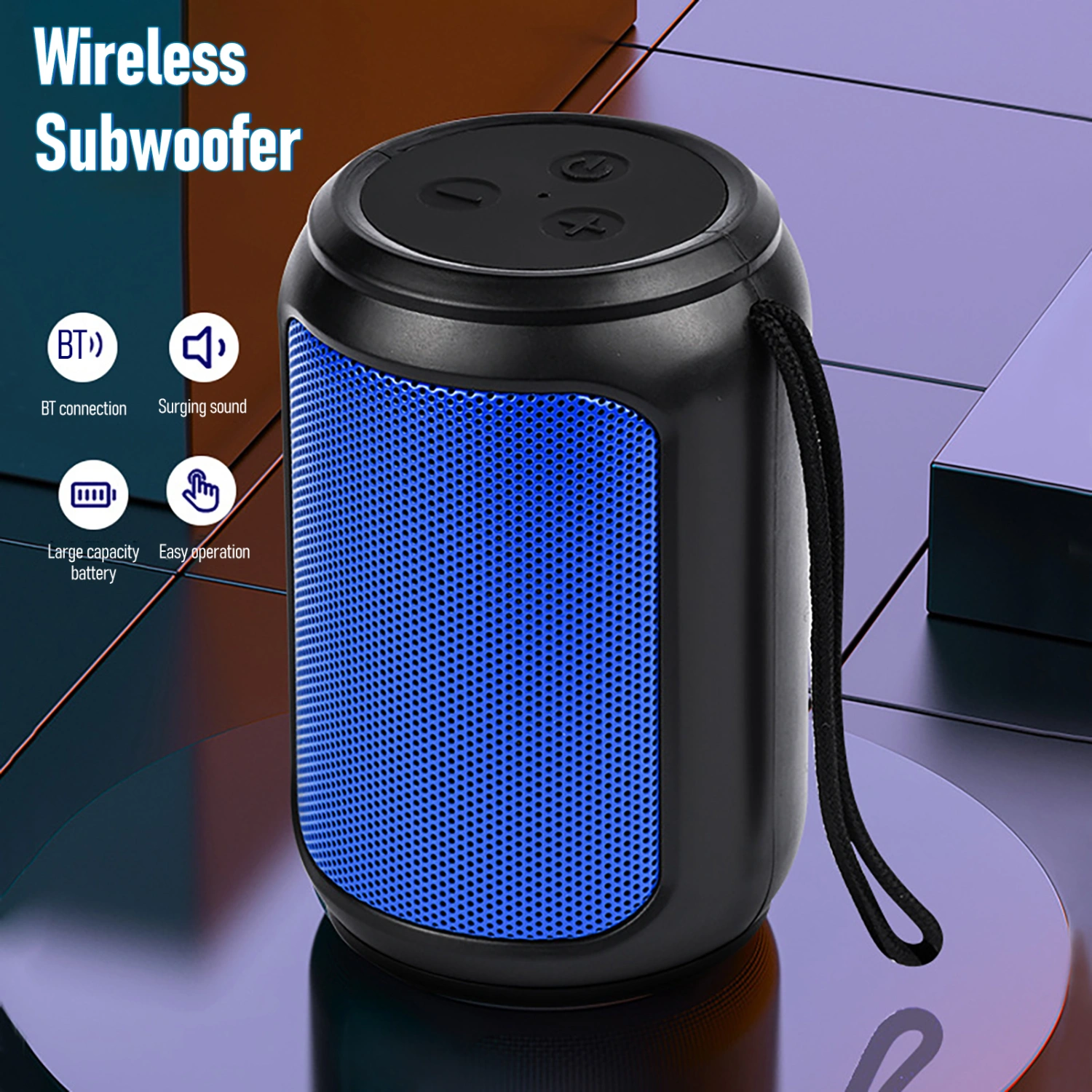 A3 Bluetooth-compatible Speaker Small Surround Sound Portable Stereo Wireless Subwoofer with Diaphragm for Shower 