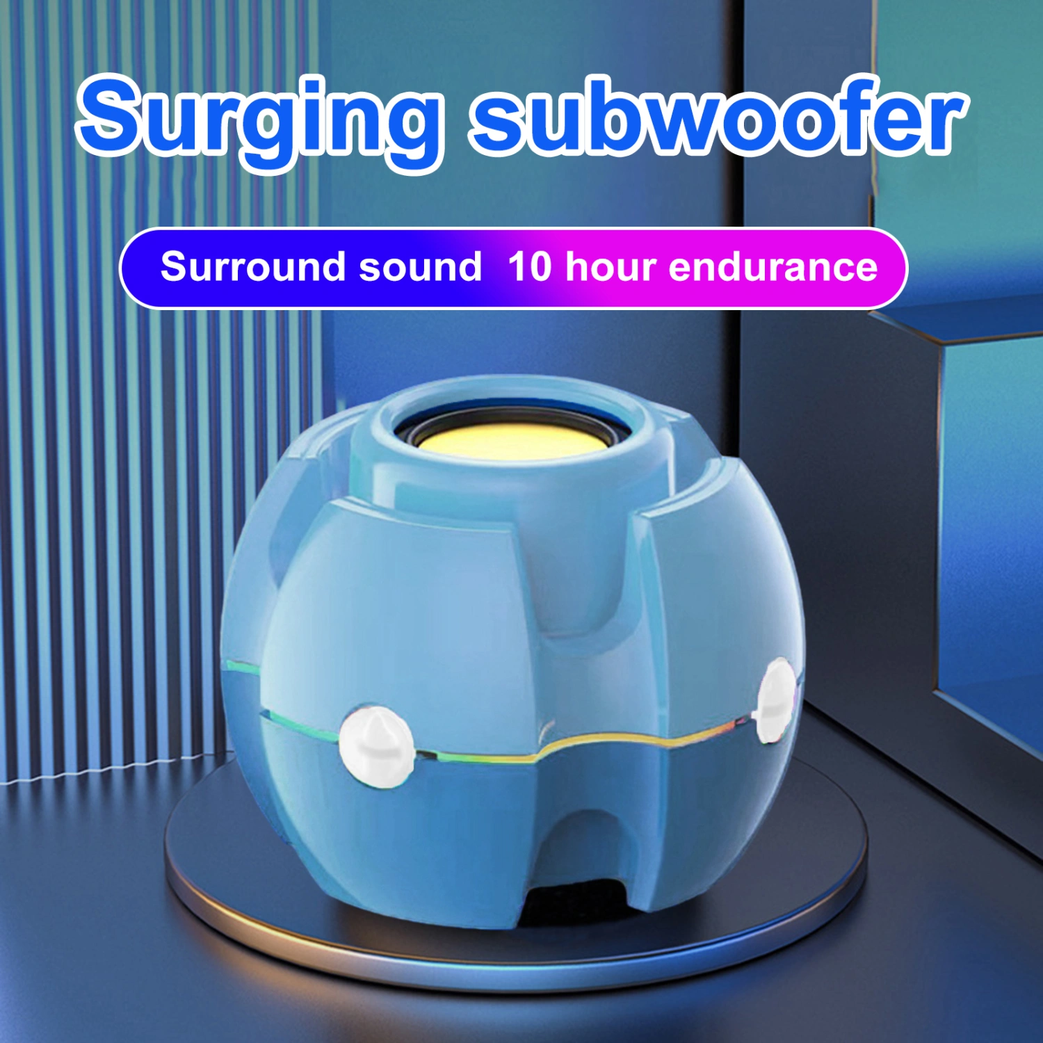 Wireless Speaker High Fidelity Noise Cancelling with Ambient Light Bluetooth-compatible5.0 Gyro Shape Stereo Speaker for Outdoor 