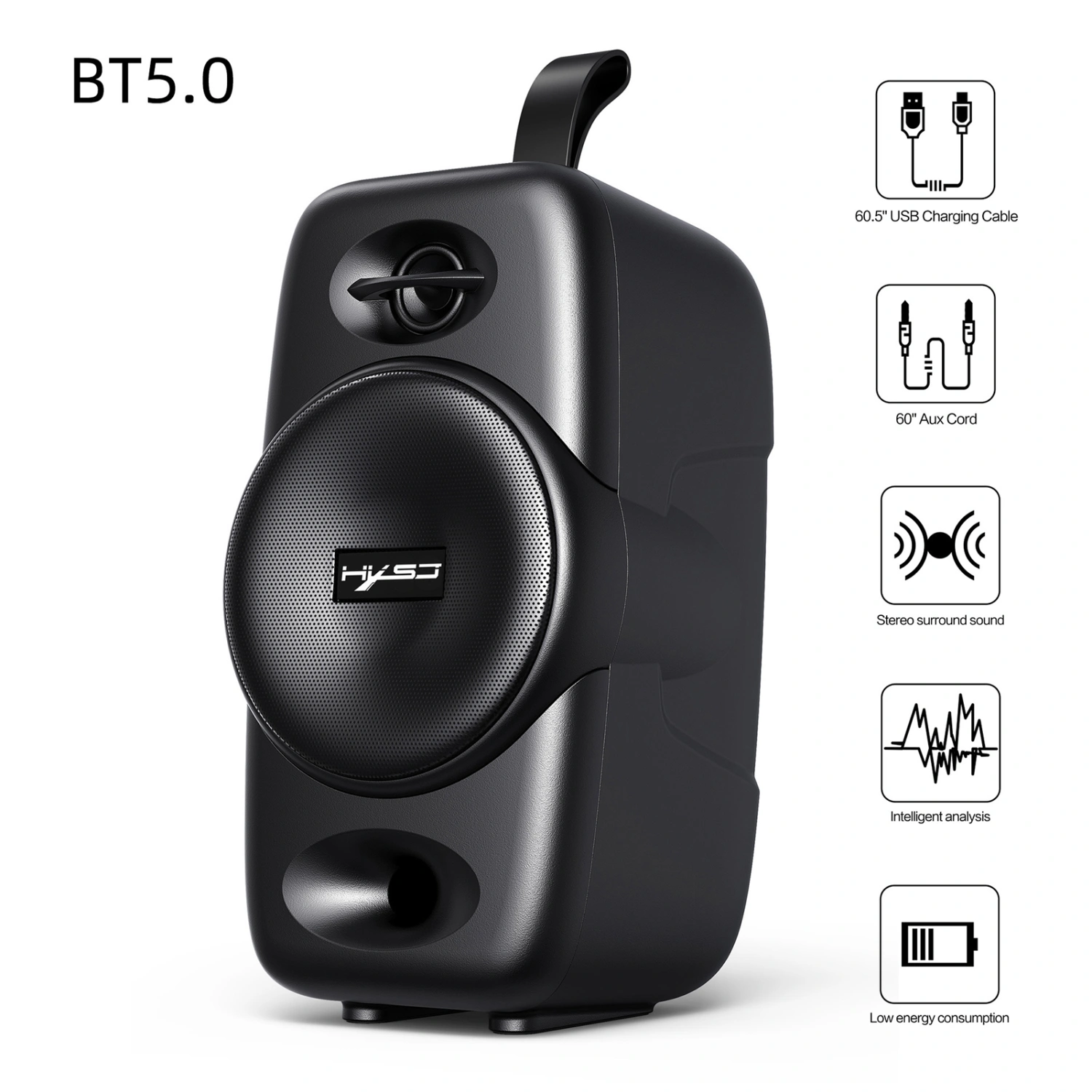 Q8 Wireless Speaker High Fidelity Subwoofer Support TF Card Bluetooth-compatible5.0 Music Bass Speaker for Calling