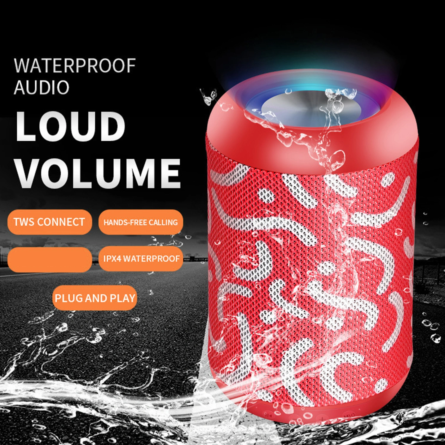Bluetooth-compatible Speaker Waterproof Surround Sound Outdoor Wireless Subwoofer Music Player Gift for Home