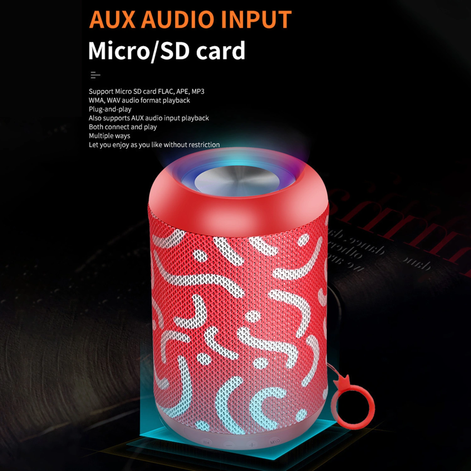 Bluetooth-compatible Speaker Waterproof Surround Sound Outdoor Wireless Subwoofer Music Player Gift for Home