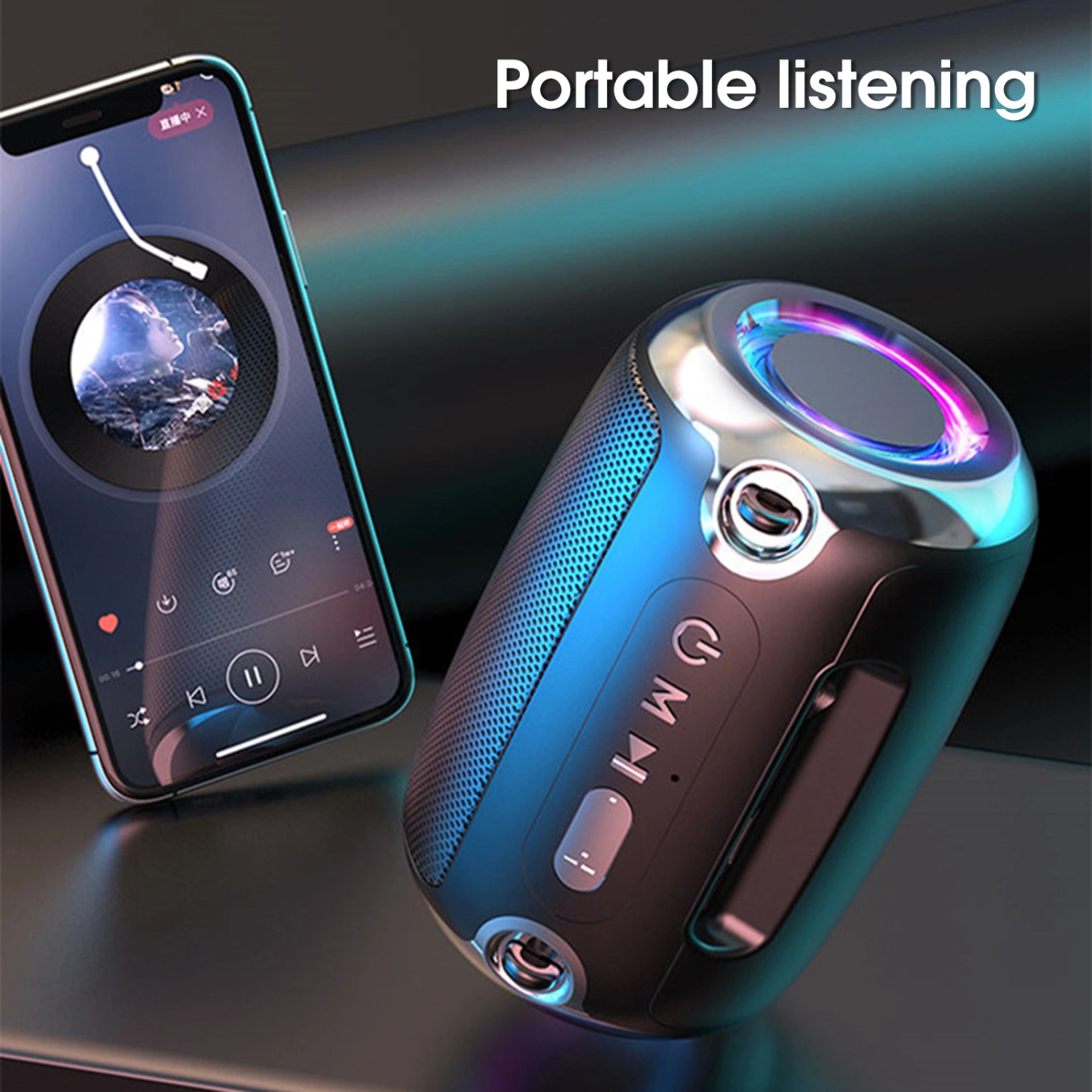 Bluetooth-compatible Speaker Multifunctional HiFi Stereo LED RGB Lighting Mini Portable Outdoor Wireless Subwoofer for Car