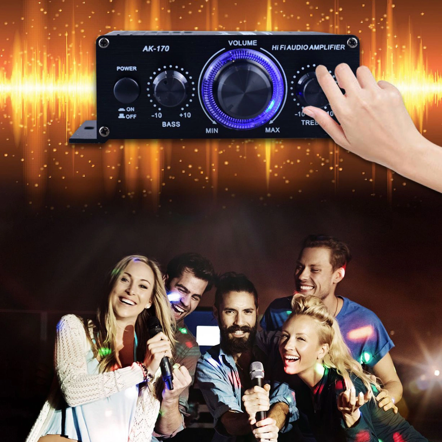 AK170 Power Amplifier Mini Low Distortion HiFi 12V 2CH Mini Audio Amplificador for Home