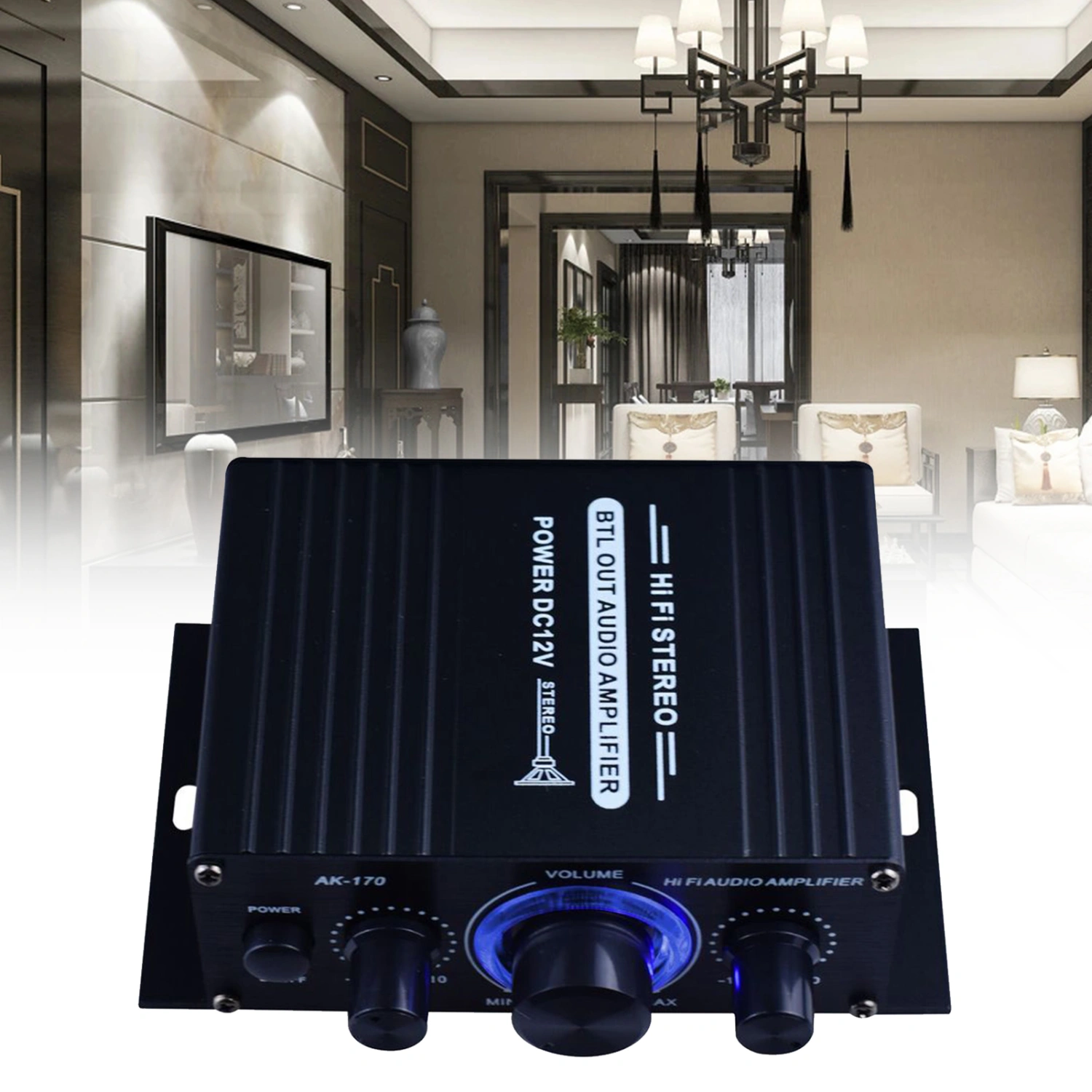 AK170 Power Amplifier Mini Low Distortion HiFi 12V 2CH Mini Audio Amplificador for Home