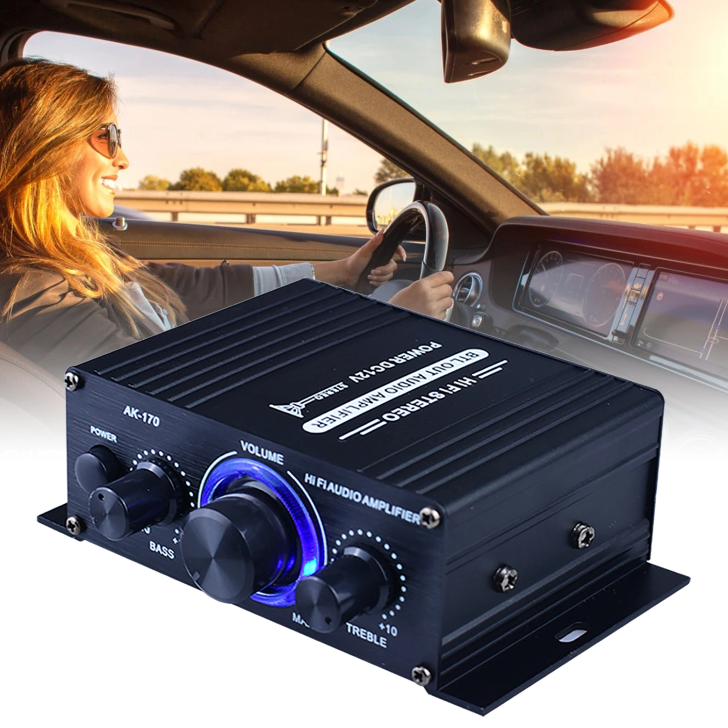 AK170 Power Amplifier Mini Low Distortion HiFi 12V 2CH Mini Audio Amplificador for Home