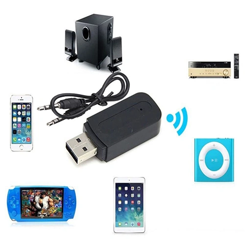 3.5mm Car Wireless Bluetooth-compatible Aux Audio Stereo Music Receiver Adapter with Mic