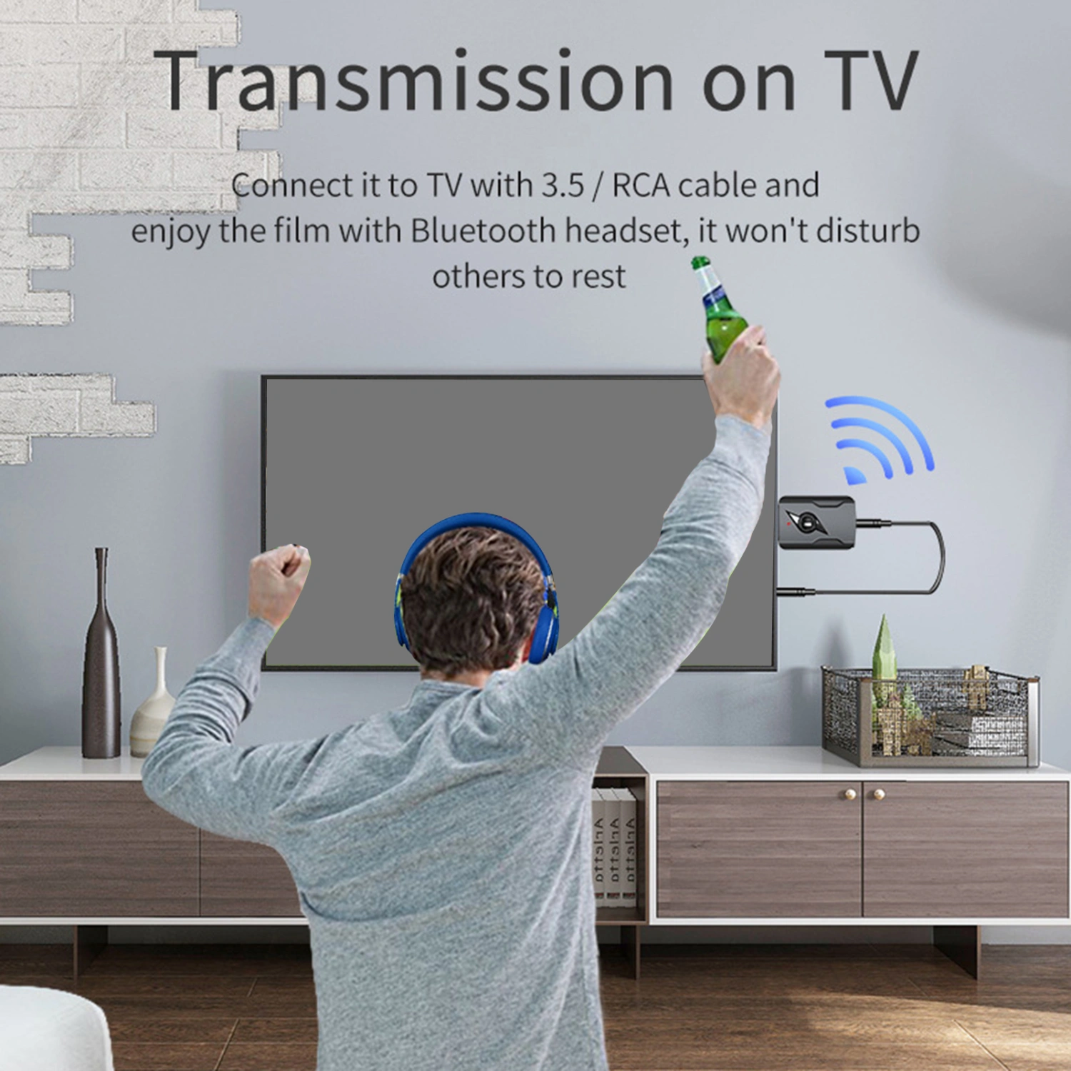 4 in 1 USB Bluetooth-compatible Transmitter Receiver Dual Output Car Computer TV Adapter