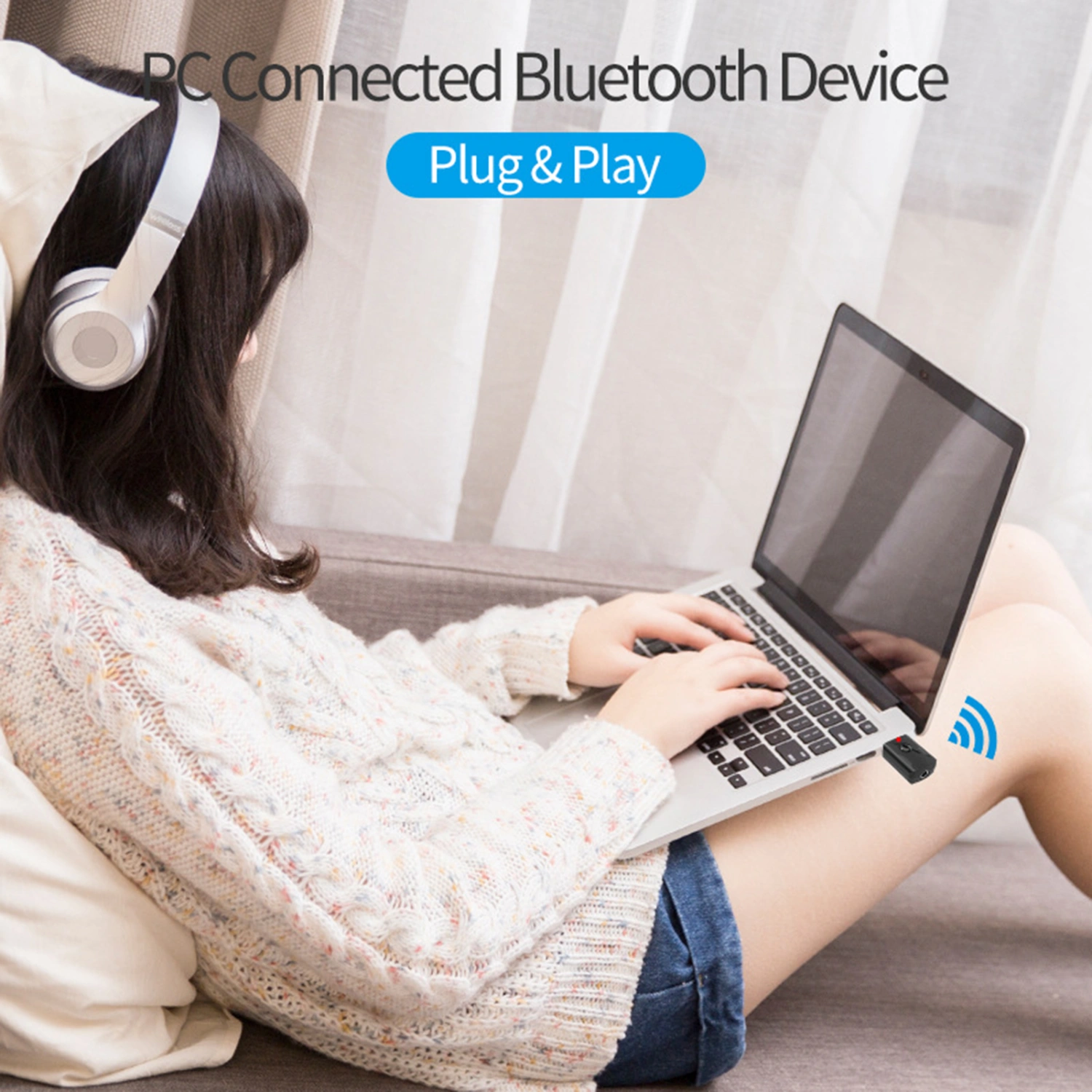 4 in 1 USB Bluetooth-compatible Transmitter Receiver Dual Output Car Computer TV Adapter