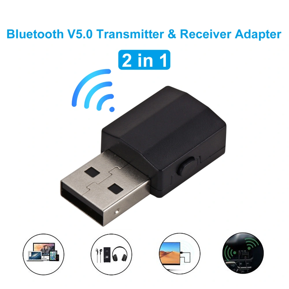 2 in 1 USB Bluetooth-compatible 5.0 Audio Transmitter Receiver Adapter for TV/Car/Computer